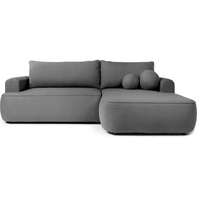 Bonami Сив разтегателен ъглов диван от букле (десен ъгъл) Quinoa - Bonami Selection (QUINOARIGHTCORNERNON92)