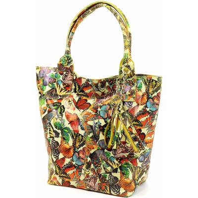 Luka dámska veľká kožená žltá shopper kabelka A4 26-026 MOT