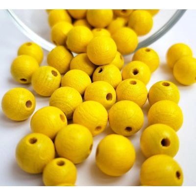 Detoa dřevěné korálky žluté 10 mm 10 ks – Zboží Mobilmania