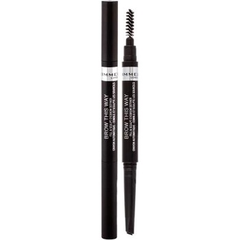 Rimmel London Brow This Way Fill & Sculpt прецизен молив за вежди с четка 0.25 g нюанс 004 Soft Black