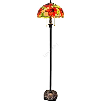 Brilagi - Tiffany витражна подова лампа SUNFLOWER 2xE27/60W/230V (BG4363)