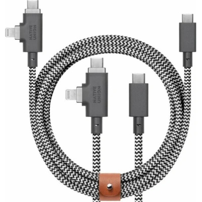 Native Union BELT-PROCCL-ZEB-NP USB-C - USB-C + Lightning 2,4m černý bílý