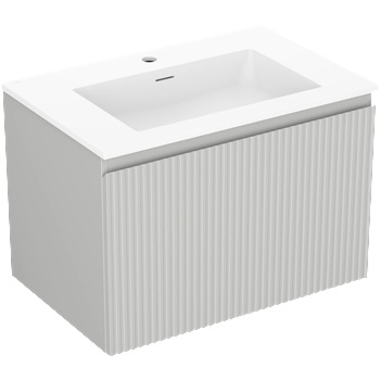 Mexen Rivel баня шкаф 70 см с мивка Otis, 1 чекмедже, гофриран, сив мат/бял мат - 91A20-07047-1-BF62-W18M01 (91A20-07047-1-BF62-W18M01)