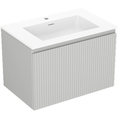 Mexen Rivel баня шкаф 70 см с мивка Otis, 1 чекмедже, гофриран, сив мат/бял мат - 91A20-07047-1-BF62-W18M01 (91A20-07047-1-BF62-W18M01)