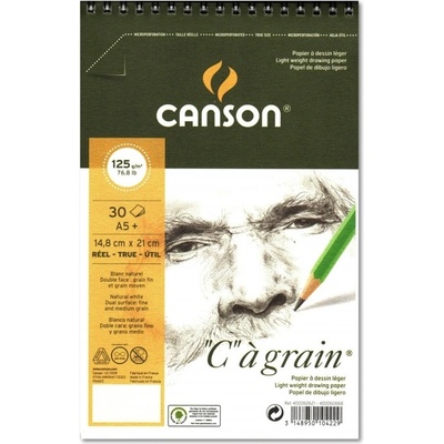 Canson Skicák Cagrain kroužkový blok A5 125g 30 listů