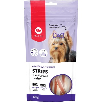 MACED Chicken and fish strips pochoutka pro psy 60 g