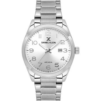 Daniel Klein DK. 6.14273-5 - мъжки часовник, кварцов, 42.5 mm, сив циферблат, 5 ATM, сребрист