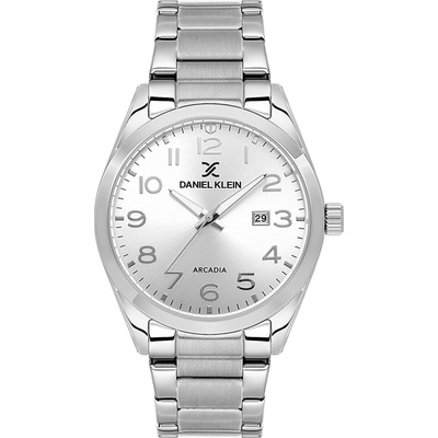 Daniel Klein DK. 6.14273-5 - мъжки часовник, кварцов, 42.5 mm, сив циферблат, 5 ATM, сребрист