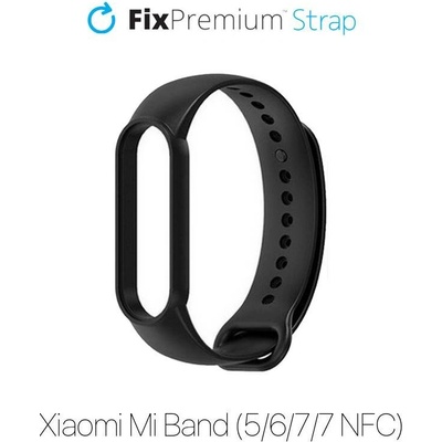 FixPremium - Silikonový Řemínek pro Xiaomi Mi Band (5/6/7/7 NFC), černá