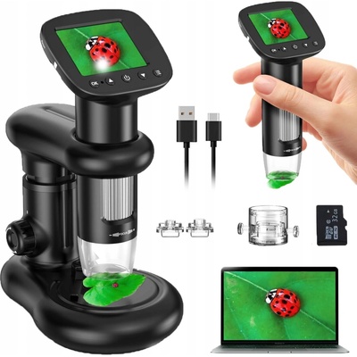 MIKROSKOP PRE DETI 50X-1000X DIGITÁLNY PRENOSNÝ MIKROSKOP S LCD OBRAZOVKOU