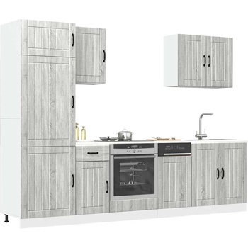 vidaXL Комплект кухненски шкафове от 7 части Lucca, инженерно дърво (3314777)