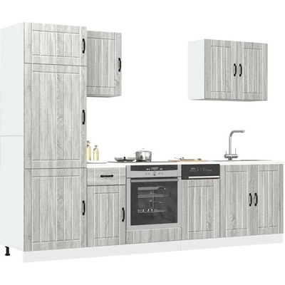 vidaXL Комплект кухненски шкафове от 7 части Lucca, инженерно дърво (3314777)