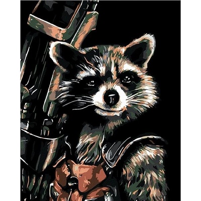 zuty Malování podle čísel Rocket Racoon 40 x 50 cm vypnuté plátno na rám