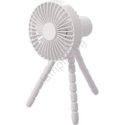 EUROLAMP Акумулаторен настолен вентилатор 3W/5V 1800 mAh бял (EU0715)