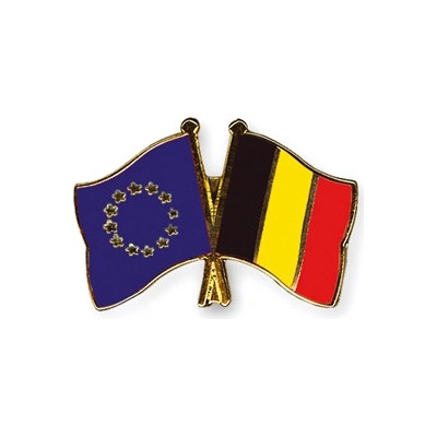 Odznak (pins) 22mm vlajka EÚ + Belgicko - farebný