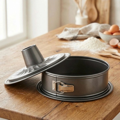 Birkmann Kulatá dortová forma se 2 odnímatelnými dny Easy babikng black 30,5cm