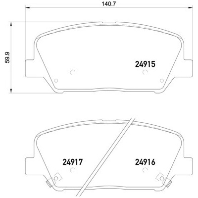 BREMBO Sada brzdových platničiek kotúčovej brzdy P30065