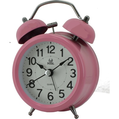 PEARL Retro budík plechový růžový G-154