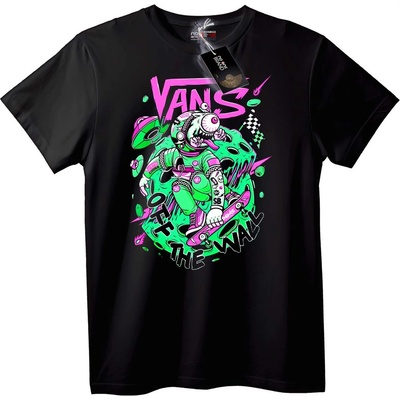 NOONEBRAND Тениска Vans Неонов Скейт - 6XL, Black