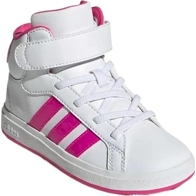 adidas Grand Court Mid K cloud white/shock pink/grey two biela