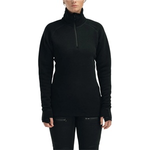 Aclima Дамски вълнен пуловер Aclima Women's FleeceWool V2 Polo Zip Merino longsleeve - Jet Black - размер XS (105-6490-0111)