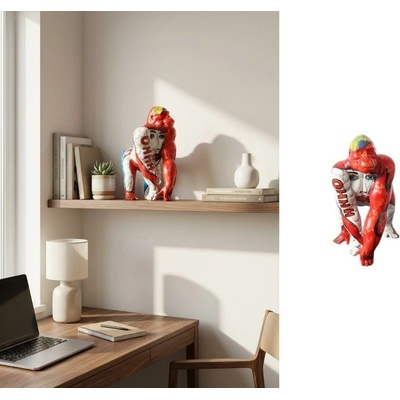 Exkluzívna zvieracia socha gorila – moderný pop art dizajnový prvok – 22 cm