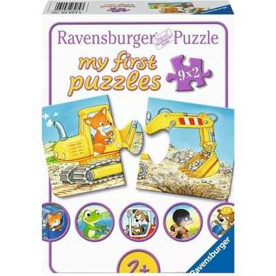 RAVENSBURGER Moje první Zvířátka na stavbě 9 x 2 dílků