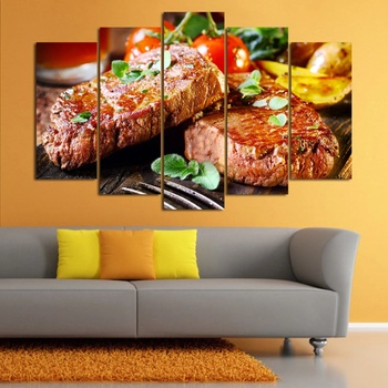 Vivid Home Картини пана Vivid Home от 5 части, Кухня, Канава, 160x100 см, Стандартна форма №0899