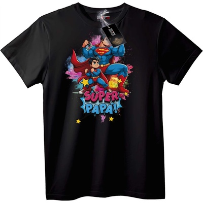 NOONEBRAND Тениска Супер Татко с дизайн Superman - M, White