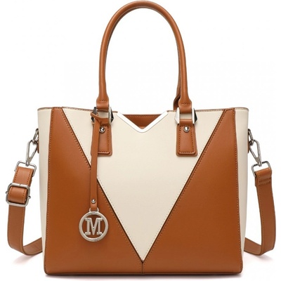 Miss Lulu kabelka shopper hnědá béžová