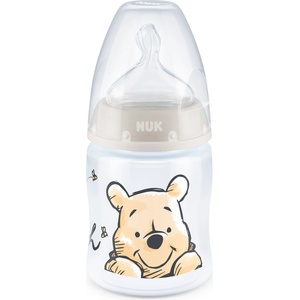 Nuk Шише със силиконов биберон NUK - First Choice, Disney, TC, 150 ml, 0-6 месеца, Бежово (10743932-Бежов-1)