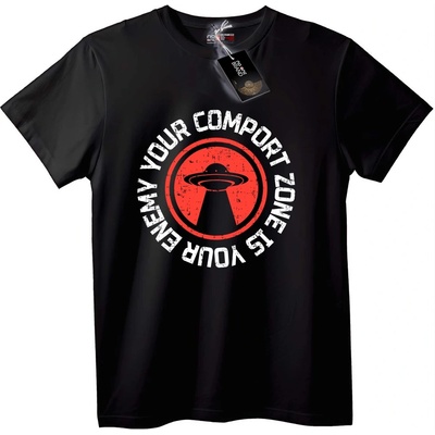 NOONEBRAND Тениска Зоната ти за Комфорт е Враг - M, Black