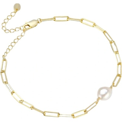 Majya stříbrný náramek s perlou RADANA pozlacený 11716