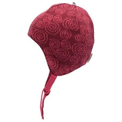 dětská merino čepice Devold zavazovací beetroot