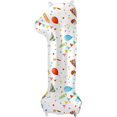 Folat Balónek fóliový číslo 1 Barevná party 86 cm