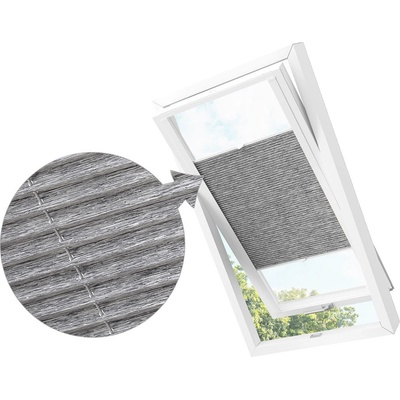 Zebra-shop Zastiňující roleta Plissé pro střešní okno TM. Šedý melír PD308 Velux M06 bílá