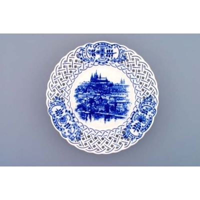 Cibulák Závěsný talíř prolamovaný PRAHA 18cm 480g Originál Český porcelán Dubí