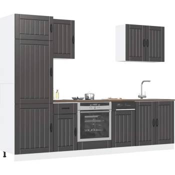 vidaXL Комплект кухненски шкафове от 7 части Lucca, инженерно дърво (3314772)