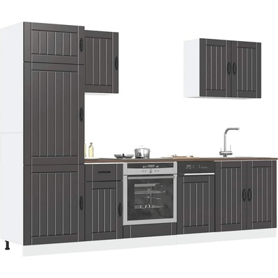 vidaXL Комплект кухненски шкафове от 7 части Lucca, инженерно дърво (3314772)