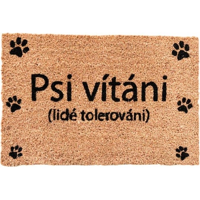 Home Elements Rohožka s textem Psi vítáni hnědý 40 x 60 cm – Zboží Dáma