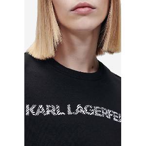 KARL LAGERFELD Суичър Elongated Logo Zebra Sweat 221W1815 999 (221W1815)