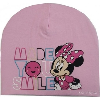 Setino Dievčenská bavlnená čiapka Minnie Mouse svetlo ružová