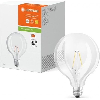 LEDVANCE LED žárovka Globe E27 G125 2,5W = 25W 250lm 2700K Teplá bílá 300° Filament