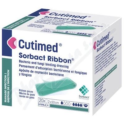 Cutimed Sorbact Ribbon antim.kr.příze 2 cm x 50 cm 20 ks