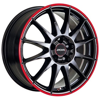 Ronal R54 7x17 5x112 ET45 jetblack red rim