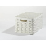 Keter Кошница от ратан с капак, 30 л, бяла, CURVER "Style L" 205862 (205862)