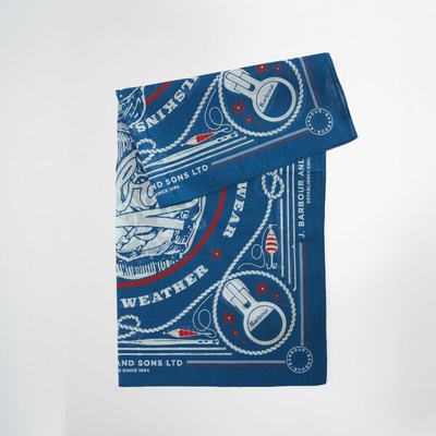 Šátek s retro potiskem Barbour Heritage Bandana Sailboat Blue