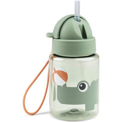 Done by Deer Playground бутилка със сламка, 280 мл, зелена (1046803)