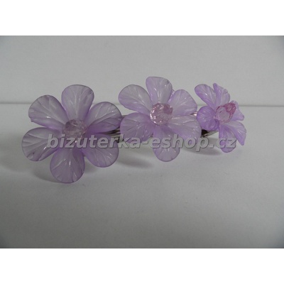 bizuterka-eshop.cz Spona s kytičkami fialová BZ-05359