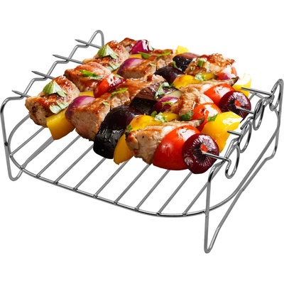 TESLA AirCook QB256 - dvouvrstvý nerezový rošt na špízy/ražniči (4 grilovací jehly), AIRCKQB256RRC – Zbozi.Blesk.cz